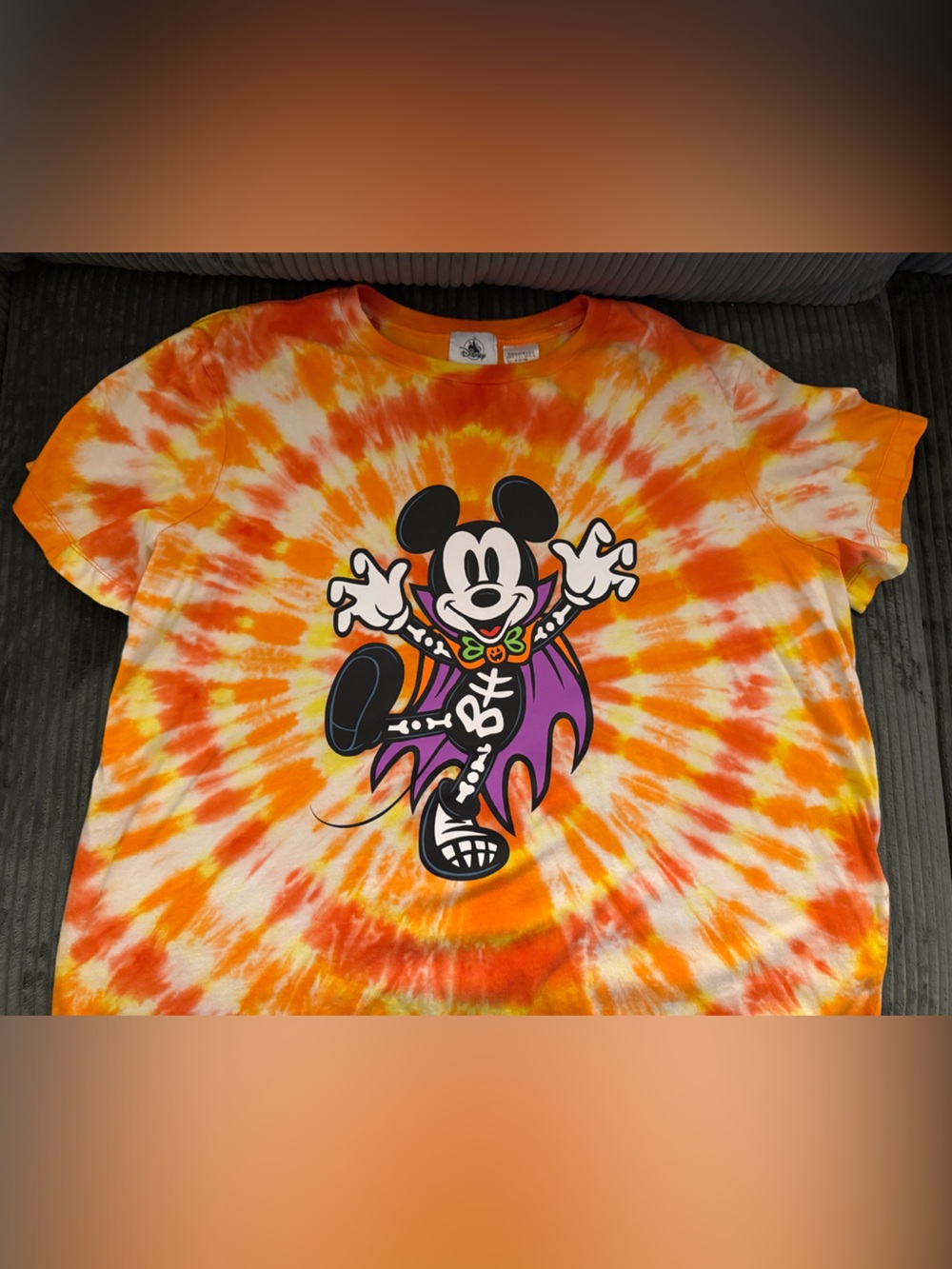 Disney Mickey Mouse Orange Tie-Dye Adult Tee